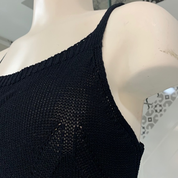 Made in 🇬🇷VTG 90’ Knitted Black Tank Top - Picture 1 of 14